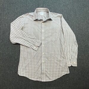 Brooks Brothers Preppy Men 15.5 2/3 Slim Fit NonIron Plaid Button Down Shirt 346